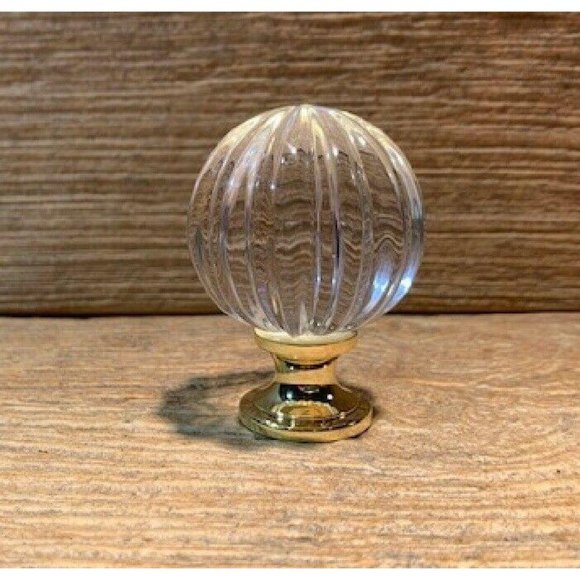 One (1) Large Solid Clear Crystal Cabinet Knob 1 3/4" wide One (1) 0170-01045C - Picture 2 of 7